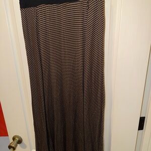 Studio Black and Brown Striped Maxi Skirt